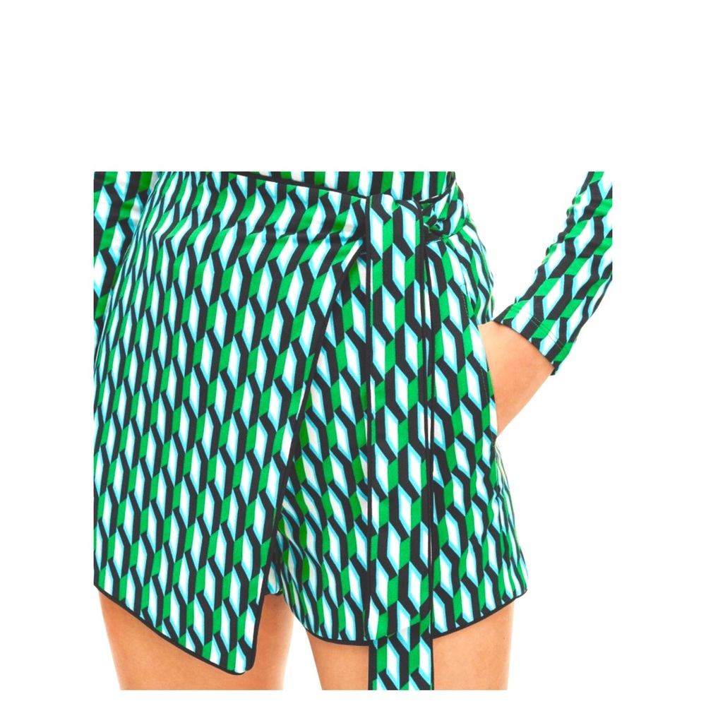 DVF x Target Women’s Side Wrap Geo Green Skort